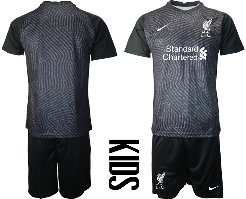 2021 Liverpool black Youth goalkeeper soccer jerseys->youth soccer jersey->Youth Jersey
